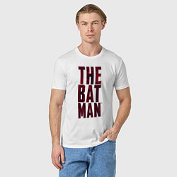 Футболка хлопковая мужская The Batman Text logo, цвет: белый — фото 2