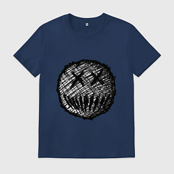 Футболка хлопковая мужская Жуткая рожица пиксельная, цвет: тёмно-синий