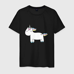 Футболка хлопковая мужская Unicorn Attack, цвет: черный