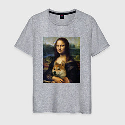 Мужская футболка Shiba Inu Mona Lisa
