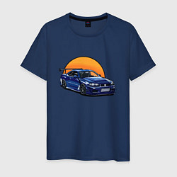 Футболка хлопковая мужская Ниссан gtr 2022, цвет: тёмно-синий