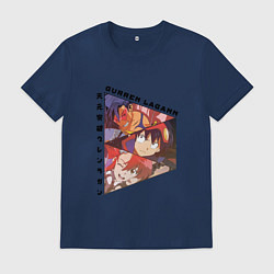 Футболка хлопковая мужская Tengen Toppa Gurren Lagann, Камина, Йоко Литтнер и, цвет: тёмно-синий