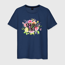 Футболка хлопковая мужская Spring vibe, цвет: тёмно-синий