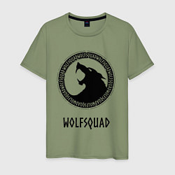 Футболка хлопковая мужская WOLFSQUAD, цвет: авокадо