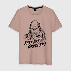 Футболка хлопковая мужская Line Jeepers Creepers, цвет: пыльно-розовый