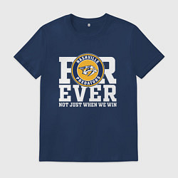 Футболка хлопковая мужская Nashville Predators FOREVER NOT JUST WHEN WE WIN Н, цвет: тёмно-синий