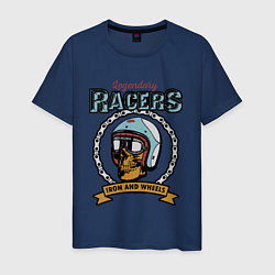 Футболка хлопковая мужская Legendary Racers Iron and Wheels, цвет: тёмно-синий