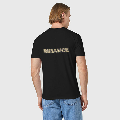 Мужская футболка Бинанс с тигром в неоновом свечении / Черный – фото 4