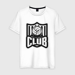 Футболка хлопковая мужская Volleyball Club, цвет: белый