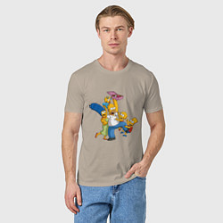 Футболка хлопковая мужская Simpsons donuts, цвет: миндальный — фото 2