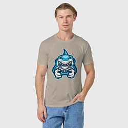 Футболка хлопковая мужская Shark player, цвет: миндальный — фото 2