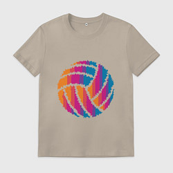 Футболка хлопковая мужская Ball Volleyball, цвет: миндальный