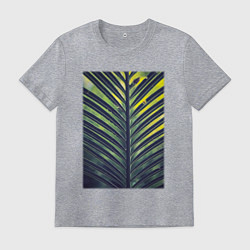 Футболка хлопковая мужская Пальмовые Листья В Джунглях, цвет: меланж