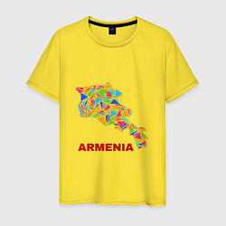 Футболка хлопковая мужская Armenian Color, цвет: желтый