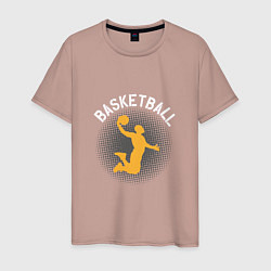 Футболка хлопковая мужская Basketball Dunk, цвет: пыльно-розовый