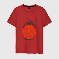 Футболка хлопковая мужская Баскетбол - Отпечаток, цвет: красный