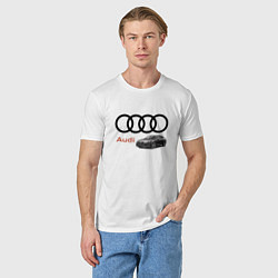 Футболка хлопковая мужская Audi Prestige, цвет: белый — фото 2