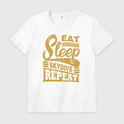 Мужская футболка Есть Спать Прыжки с парашютом Повторить