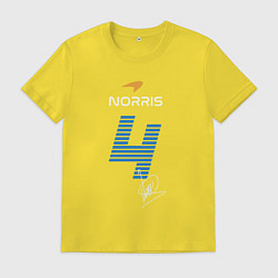 Футболка хлопковая мужская Ландо Норрис 4, цвет: желтый