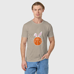 Футболка хлопковая мужская Basketball Bunny, цвет: миндальный — фото 2