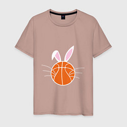 Футболка хлопковая мужская Basketball Bunny, цвет: пыльно-розовый