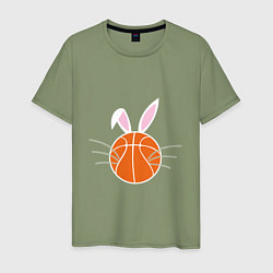 Футболка хлопковая мужская Basketball Bunny, цвет: авокадо