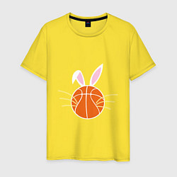 Футболка хлопковая мужская Basketball Bunny, цвет: желтый