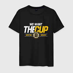 Футболка хлопковая мужская Boston Bruins we want the cup, цвет: черный