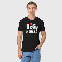 Футболка хлопковая мужская Big hugs! Крепкие объятия!, цвет: черный — фото 2