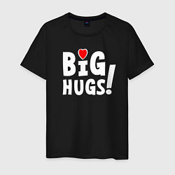 Футболка хлопковая мужская Big hugs! Крепкие объятия!, цвет: черный
