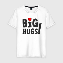 Футболка хлопковая мужская Big hugs!, цвет: белый