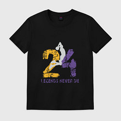 Футболка хлопковая мужская Kobe Never Die - 24, цвет: черный
