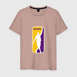 Футболка хлопковая мужская Mamba - Kobe, цвет: пыльно-розовый