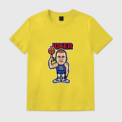 Футболка хлопковая мужская Nikola Jokic, цвет: желтый
