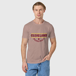 Футболка хлопковая мужская Cleveland - Basketball, цвет: пыльно-розовый — фото 2