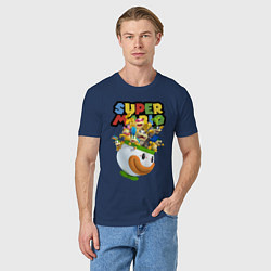 Футболка хлопковая мужская Компашка персонажей Super Mario, цвет: тёмно-синий — фото 2