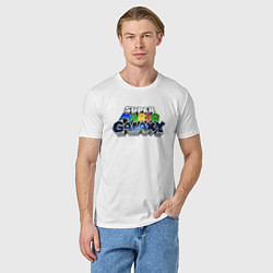 Футболка хлопковая мужская Super Mario Galaxy logo, цвет: белый — фото 2