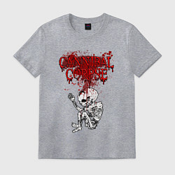 Футболка хлопковая мужская Cannibal Corpse skeleton, цвет: меланж