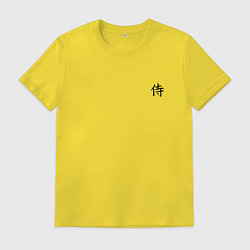 Футболка хлопковая мужская ИЕРОГЛИФ САМУРАЙ, цвет: желтый