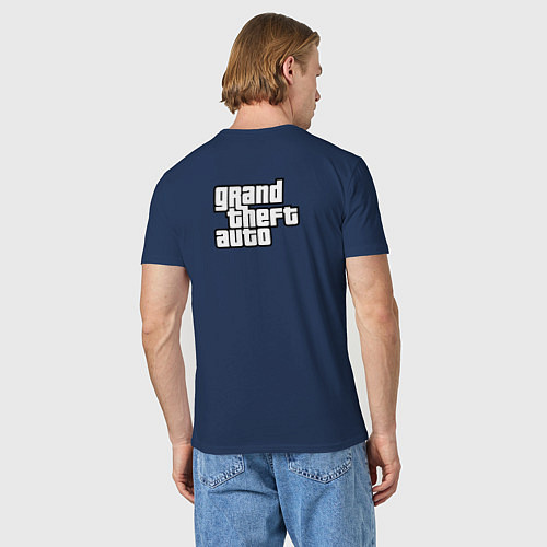 Мужская футболка GTA Orange gangster / Тёмно-синий – фото 4