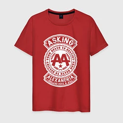 Футболка хлопковая мужская Asking alexandria metal, цвет: красный