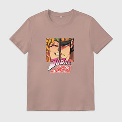 Футболка хлопковая мужская Дио Брандо и Куджо Джотаро, цвет: пыльно-розовый