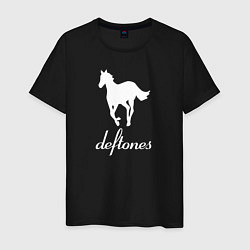 Футболка хлопковая мужская Deftones лошадь, цвет: черный