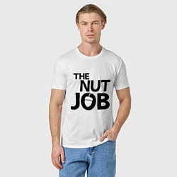 Футболка хлопковая мужская The nut job, цвет: белый — фото 2