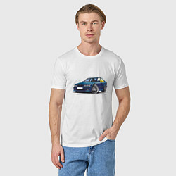 Футболка хлопковая мужская BMW Blue, цвет: белый — фото 2