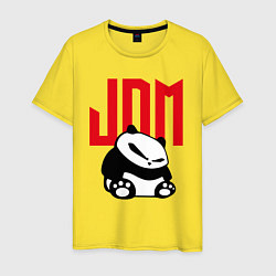 Футболка хлопковая мужская JDM Panda Japan Симпатяга, цвет: желтый