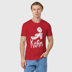 Футболка хлопковая мужская Korn КоРн, цвет: красный — фото 2