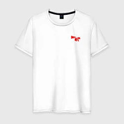 Футболка хлопковая мужская Noize mc красное лого, цвет: белый