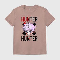 Футболка хлопковая мужская Охотник х Охотник, цвет: пыльно-розовый
