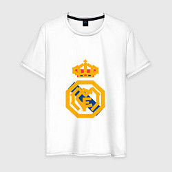 Футболка хлопковая мужская Football - Real Madrid, цвет: белый